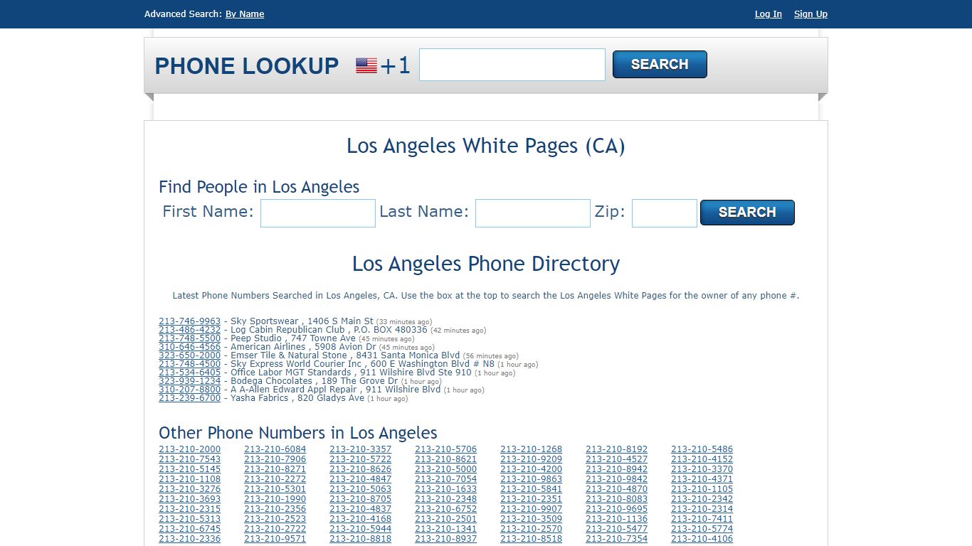 Los Angeles White Pages - Los Angeles Phone Directory Lookup - Phone Lookup